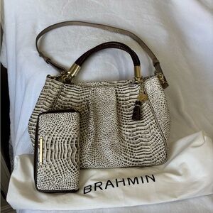 Brahmin Cream and Brown Women's Bag Set